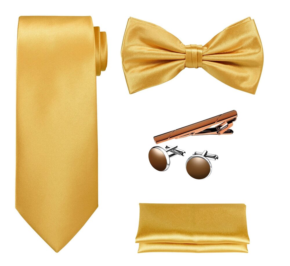 3179 TIE G 5pcs Tie Set in Premium Gift Box : Solid Color Necktie, Satin